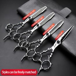 Tools Ashadow Hair Salon 6 Inch Personalized Thinning Scissors Flat Cutting Teeth Scissors Professional Barber Scissors Salon Tools