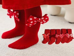 Leggings Tights Baby Spring Autumn Children Christmas Bow Pantyhose Year Red Stripe Born Toddler Warm Girl Clothes5979789