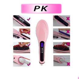 Hair Brushes Beautif Star Nasv Hair Straightener Straight Styling Tool Straightening Comb Digital Temperature Controller By Drop Deliv Dhgyv
