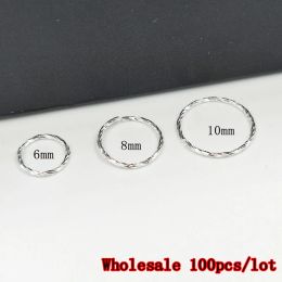 Jewellery 100pcs/lot 925 Sterling Silver Nariz piercing Twist Nose Hoop ring helix cartilage tragus Earring