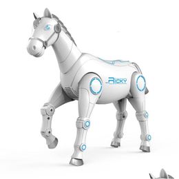 Electric/Rc Animals Electricrc Rc Smart Robot Horse Interactive Remote Control Animal Intelligent Dialogue Sing Dance Sound Pet Elec Dhd7H