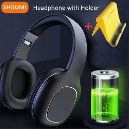 Headphones Shoumi Wireless Headphones with Smart Phones Holder Bluetooth Headset Foldable Earphones HD Microphone Call Music Game Kids Gift