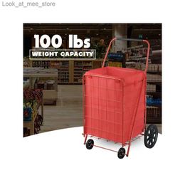 Shopping Carts Portable shopping cart foldable shopping cart with a capacity of 110 pounds Q240227