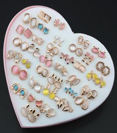 Random Jewellery Whole 36 pairs Opal Earrings Girl Women039s Cat Eye Stone Design Stud Earrings Mixed Styles For Party Christ9727377