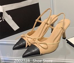 Sexy spitze Damen-Sandalen, High Heels, modische Schleifendekorationen, Damen-Hochzeitsfeier, formelle Schuhe, Luxus-Designer-Muje-Slides, Kanalmarken-Designer-Schuhe ccc