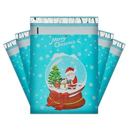 Envelopes Inplustop Thicken Merry Christmas Mailing Post Bag Pe Plastic Self Seal Clothing Gifts Courier Bag Colourful Santa Shipping Bags