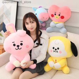 Plush Dolls Large Kpop Star Kawaii Baby Face Plush Toy Decorative Pillow Cartoon Animal Sheep Chimmy Cook Rj Stuffed Doll Gift Q240227