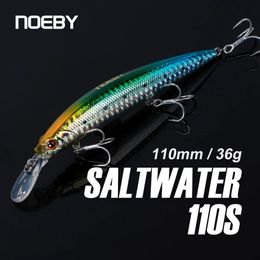 NOEBY 110mm 36g Heavy Sinking Minnow Fishing Lures Rolling Wobblers Artificial Hard Baits Jerkbait for Seabass Fishing Lure 240220