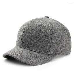 Ball Caps Mens Short Brim Baseball Cap Casual Retro Wool Warm Snapback For Women Billed Umpire Dad Hats