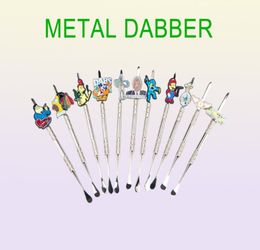 Metal pipe dabber Cartoon Metal Dabber glass bongs toolwater pipe dab oil rigs smoking accessories for glass bow8706994