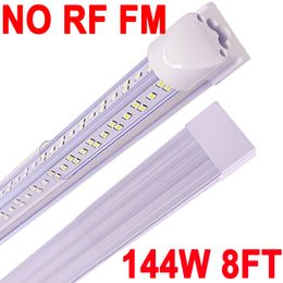 (25-Pack) 8Ft LED Shop Light NO-RF RM V Shape 144W 144000LM 6500K ,8 Foot , 96'' T8 Integrated LED Tube, Linkable Led Bulbs Garage, Warehouse, Clear Lens Barn crestech