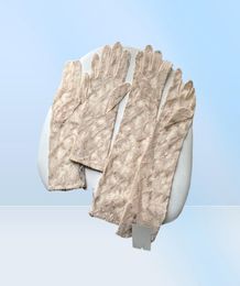 Tulle Gloves For Women Designer Ladies Letters Print Embroidered Le Blk Beige Driving Mittens Ins Fashion Thin Party Glove 2 Size8689010