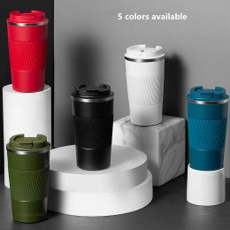 380ml/510ml Double Stainless Steel 304 Coffee Thermos Mug Leak-Proof Non-Slip Car Vacuum Flask Travel Thermal Cup Water Bottle Wholesale