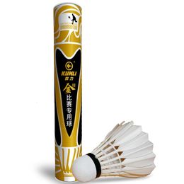 Kunli badminton shuttlecocks KLgold Top grade goose feather for International Tournament durable flying 240223