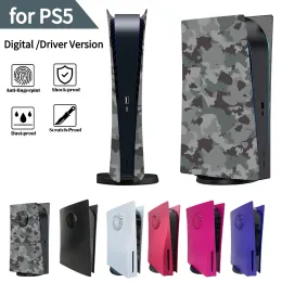 Cases Replacement Plate Antifingerprints Camouflage Host Cover Protective Shell Frosted Surface for PS5 Game Console Digital Version