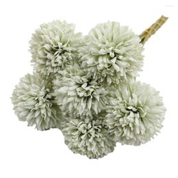 Decorative Flowers 6pcs Artificial Chrysanthemum Ball Hydrangea Bouquet Presents Decor Macaron Colour Home Garden Decorations