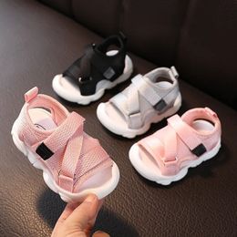 2024 Summer Children Shoes Unisex Toddler Boys Girls Sandals Outdoor First Walkers Breathable Mesh Little Kids Sports Sandals 240226