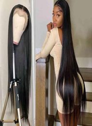 12A Raw Indian HD Frontal Wig Brazilian Virgin Swiss Lace Closure Front Bone Straight Human Hair Wigs For Black Women8381517