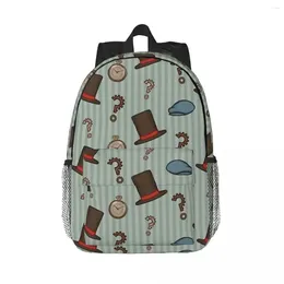 Backpack Professor Layton Repeated Pattern (Green) Backpacks Boys Girls Bookbag Casual Children School Bags Laptop Rucksack Shoulder Bag