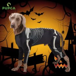 Rompers Halloween Dog Costumes for Large and Extra Large Dogs Skeleton Costume Jumpsuit Coat Pet Halloween Costumes Outfits Apparel