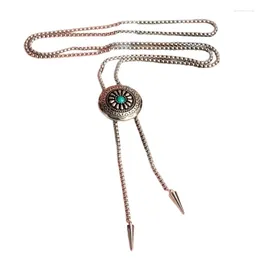 Bow Ties 652F Relief Turquoises Buckle Bolo Tie For Male Women Bridegroom Wedding Necklace Western Cowboy Necktie Shirt