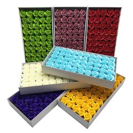 Dekoratif Çiçek Çelenkleri 50 PCS Çapı 4.5cm Gül Kafası Güzellik Düğün Sevgililer Günü Hediye Düğün Buket Ev Dekorasyon El Çiçek Sanat