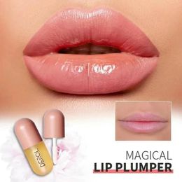 Dia Noite Volume Instantâneo Lábios Plumper Óleo Hidratante Reparação Reduzir Lip Linha Fina Soro Cosmético Sexy Lip Gloss Maquiagem 240226