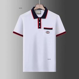 2024 Fashion Polo Short Sleeved Designer Men's Shirt Lapel Letter High-quality Top Casual Business Slim Fitting T-shirt 458