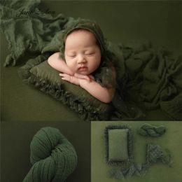 Sets Newborn Props Children Photography Theme Green Series Christmas Holiday Wrap Pillow Hat Baby Baby Photo Costume
