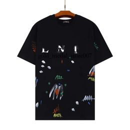 GAL LAVIN Mens Designer T Shirt Casual Man Womens Tees Hand-painted Ink Splash Graffiti Letters Loose Short-sleeved Round Neck Clothes 508