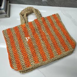 Straw Bag Luxury Triangle Handbags Designer Tote Bags For Womens Weave Raffias Top Handle Beach Bag Shopper Parda Bag Clutch Mens Crossbody Shoulder Bag 355