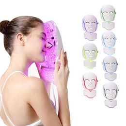 Other Health & Beauty Items 7 Colour Led Light Therapy Face Beauty Hine Facial Neck Mask With Miclogurrent For Skin Whitening Device Re Dhdjk