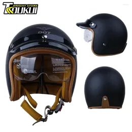 Motorcycle Helmets DOT Approved Helmet Retro German Moto Half 3/4 Open Face Breathable Casco Men Women Casque