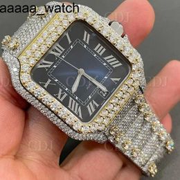 Cartiiers Diamonds watch C6YU Hip Hop Yellow Gold Plated Blue Round Natural For Men Women Wholale