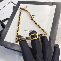 Necklaces Necklaces Designer Gifts Plated Black Women Love Long Chains Vintage Design Jewellery Letter Necklace Party Family Rope with 240228