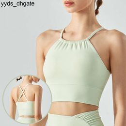 Lu Lu Align With Womens Sport Yoga Lemon LL Sling Gym Top Girls Fitness Jogging Crop Top With Chest Pad Sexy Exercise Bra