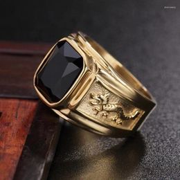 Cluster Rings FDLK Golden Dragon Gold Colour Man AAA Wedding Ring Big Men 6-15 Retro Jewellery