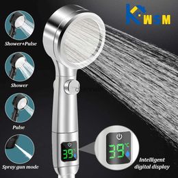 Bathroom Shower Heads Smart 4-mode adjustable shower head LED temperature display Adjustable Water-saving bathroom accessories YQ240228
