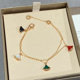 Four small skirts anklet bracelet designer for woman Bracelet Gold plated 18K highest counter quality luxury European size luxury jewelry jewelry 043