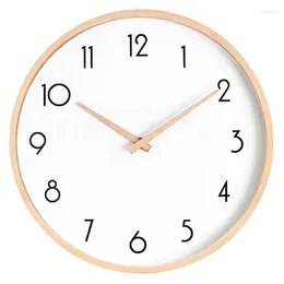 Wall Clocks Clock Silent Non-Ticking For Home/Living Room/Bedroom/School With Solid Wood 10 Inch