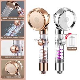 Bathroom Shower Heads Turbocharged High Pressure Head With 3 adjustable modes Rainfall ShowerRainfall Spray For Accessories YQ240228