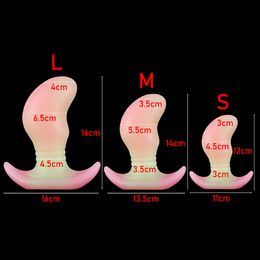 Liquid Silicone Luminous Dildos Products Big Butt Plug Soft Anal Dilator Stimulate Anus Vagina Sex Toys Dick