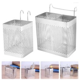 Kitchen Storage 2 Pcs Hanging Chopstick Holder Flatware Basket Dishes Cutlery Utensil Drying Rack Stainless Steel Organiser