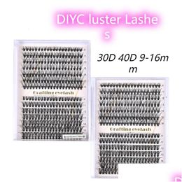 False Eyelashes 14 Rows Individual Lashes Clusters 30D 40D Mixed Natural Dense Imitation Mink Hair False Eyelash Lightweight Diy Eyela Dhym9