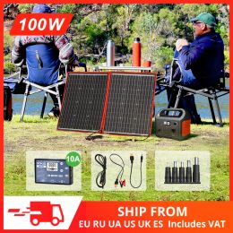 Solar Dokio 18V 100W 200W 300W Flexible Foldable Solar Panel 12V Controller Portable Solar Panel For Camping/Travel