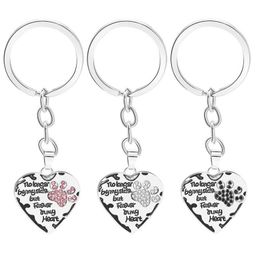 12 Pcs Lot Key Chain No Longer By My Side But Forever In My Heart Paw Print Heart Keychain Pet Animal Lovers Memorial Friend Key R271d