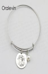GOD IS WITHIN HER SHE WILL NOT FALL Inspirational Hand Stamped Engraved Pendant Bracelet Bangle Metal Stamped Jewelry10PcsLot 7431376