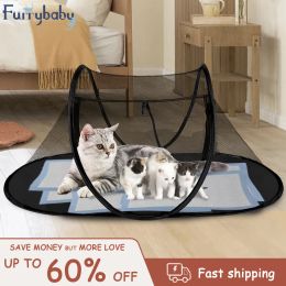 Mats Portable Folding Pet Tent Houses Cats Dog House Pet Cage For Cat Tent Playpen Puppy Kennel Easy Operation Fence Outdoor Dogs