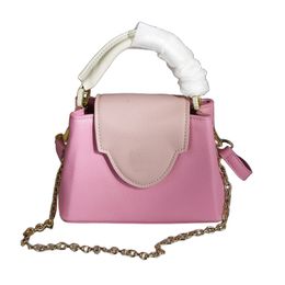 Designer bag Shoulder Bag ladies bag popular handbags women Solid color pink purses Small Square Corrugated leather Bag Color matching handbag