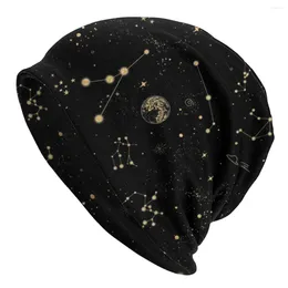 Berets Unisex Winter Warm Bonnet Homme Knitted Hats Street Into The Galaxy Beanie Cap Outdoor Space Constellations Beanies For Men